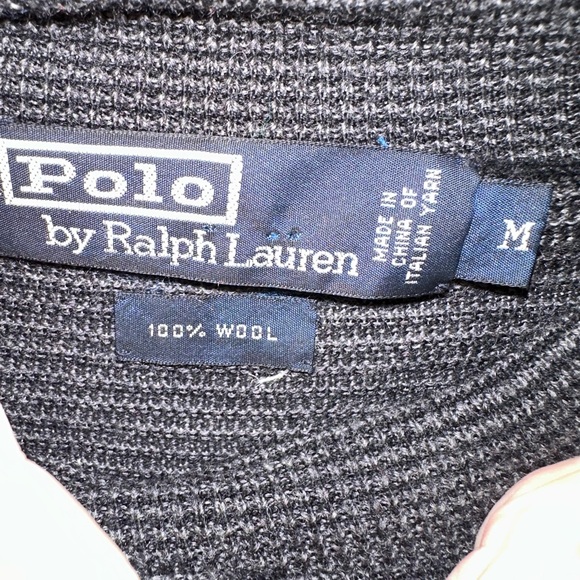 VTG POLO RALPH LAUREN M 100% Italian Wool grey striped woman turtleneck gorpcore - Picture 6 of 13
